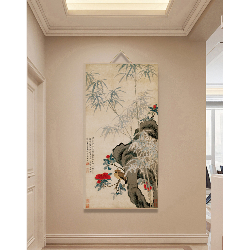 【516花竹】60x120cm现代简约挂轴装饰画办公室家居装饰画