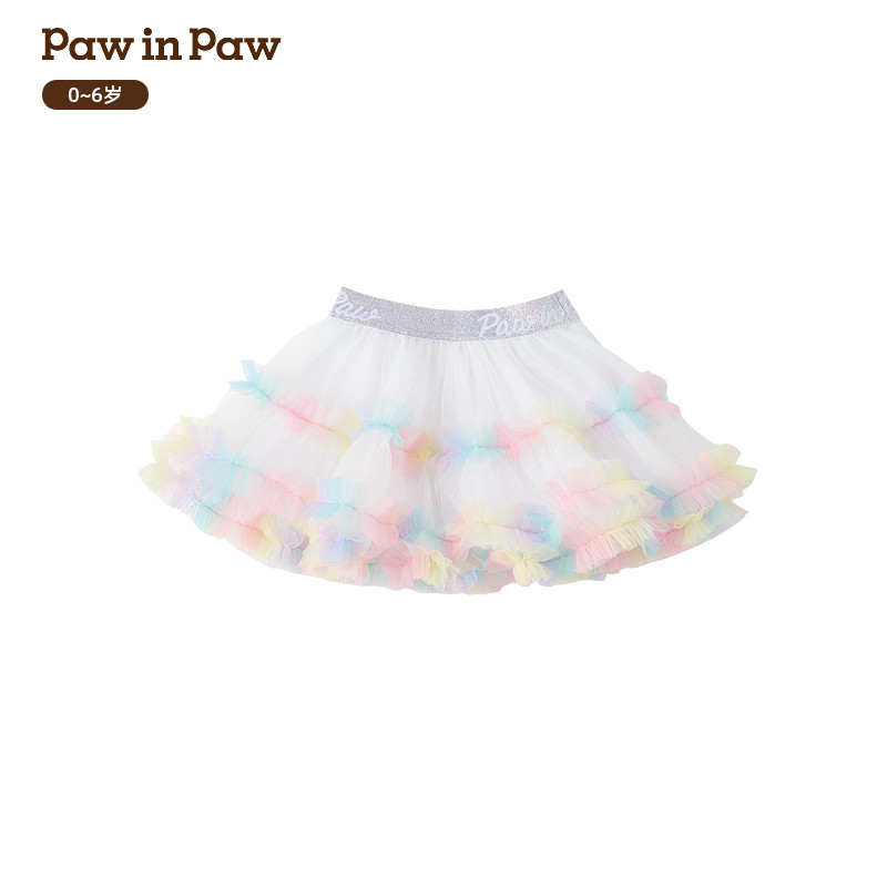 PawinPaw童装26年春夏季新款女宝宝网纱短裙半身裙甜美PBWHG6381E