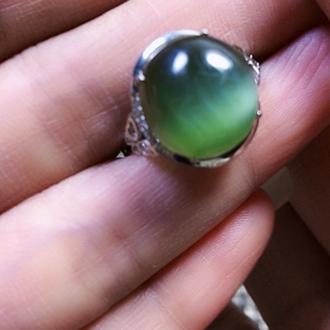 和田玉银S925镶嵌戒指