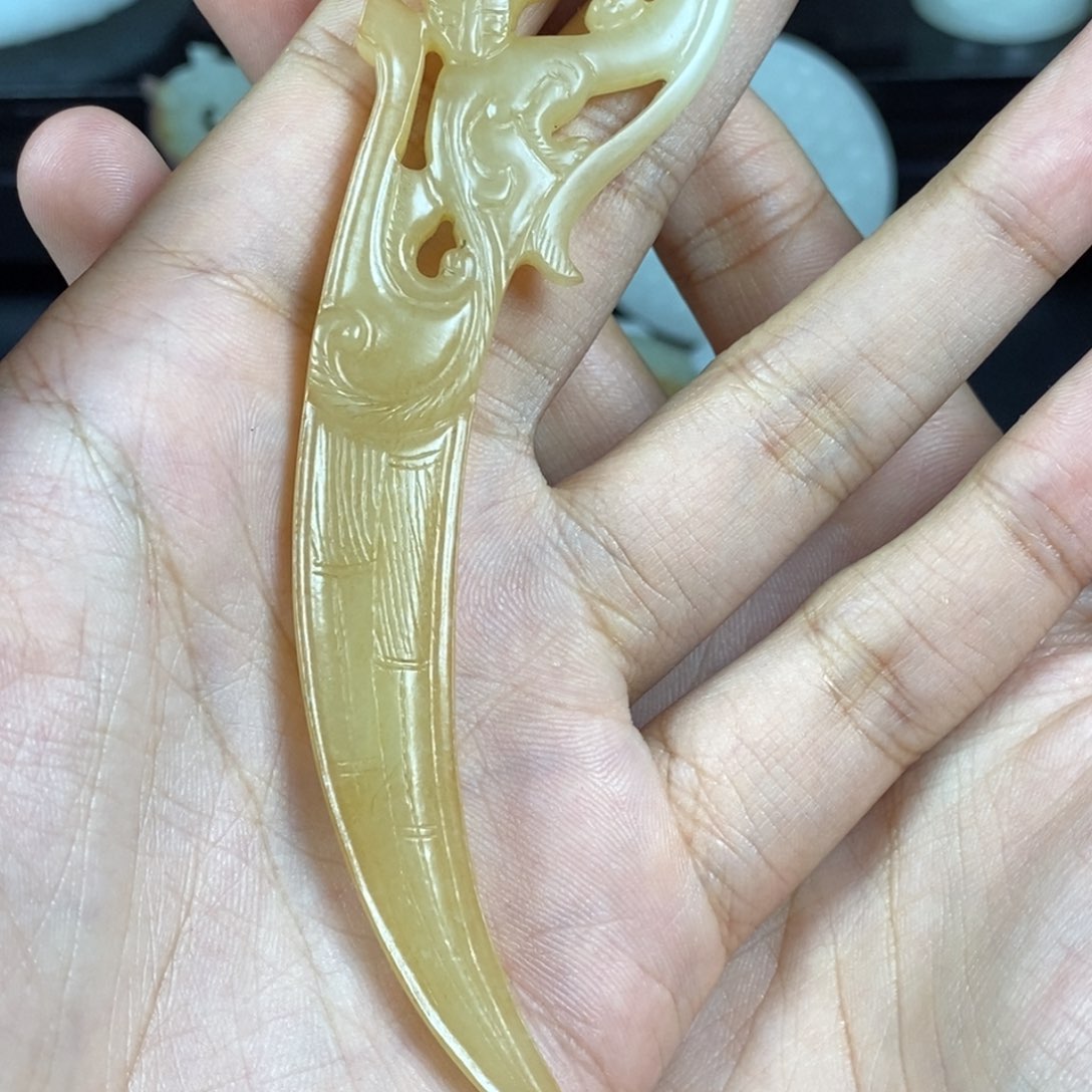 和田玉未镶嵌把件財*