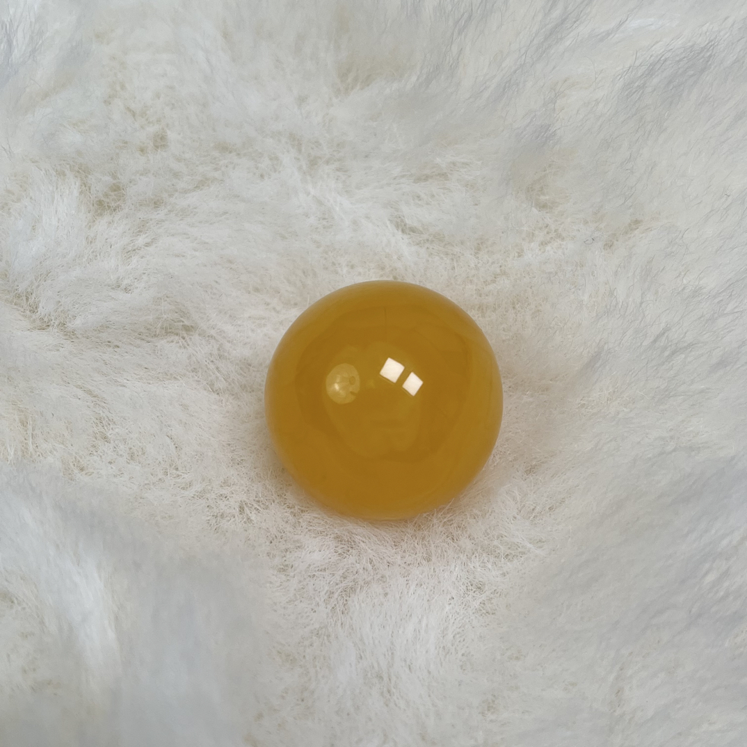 天然蜜蜡焦皮料鸡油红圆珠24mm