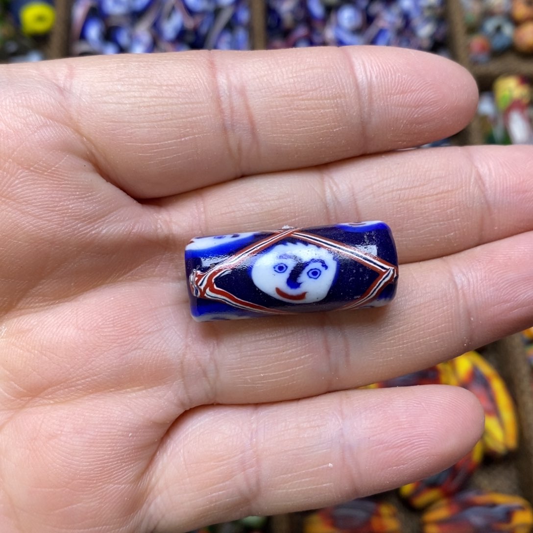 琉璃颈饰小脸筒珠042