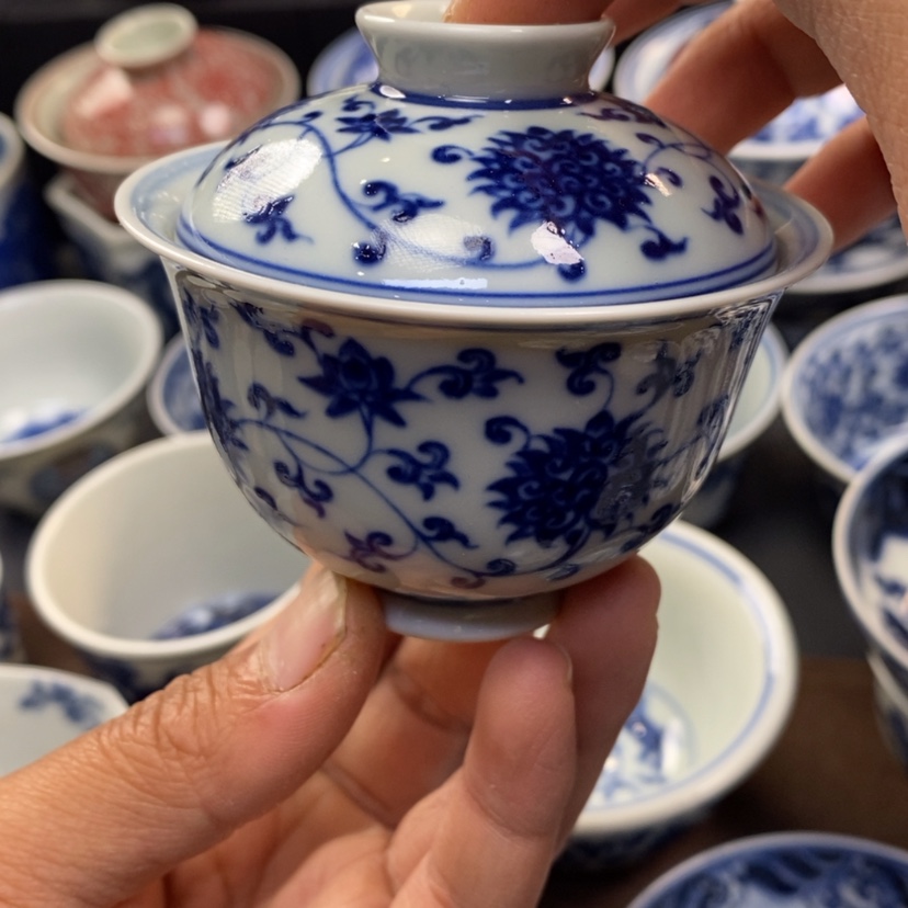 【闪购商品】景德镇青花瓷盖碗