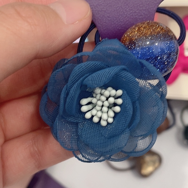 非金属可接受退款，蓝色一根发圈