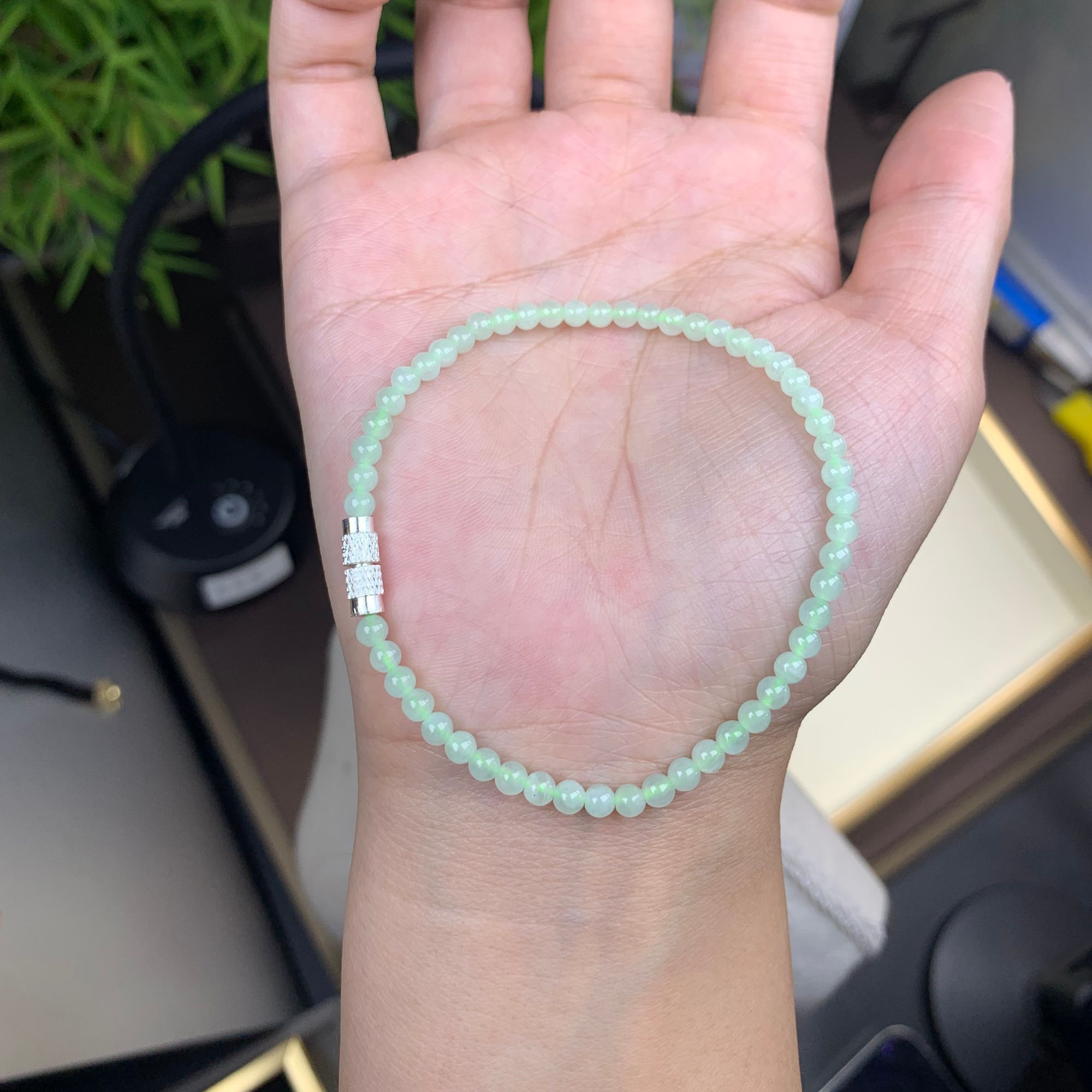 天然A货翡翠绿手串