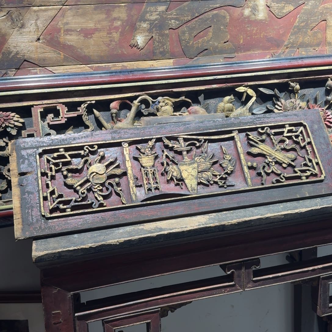 老***玩香樟木老木雕花板