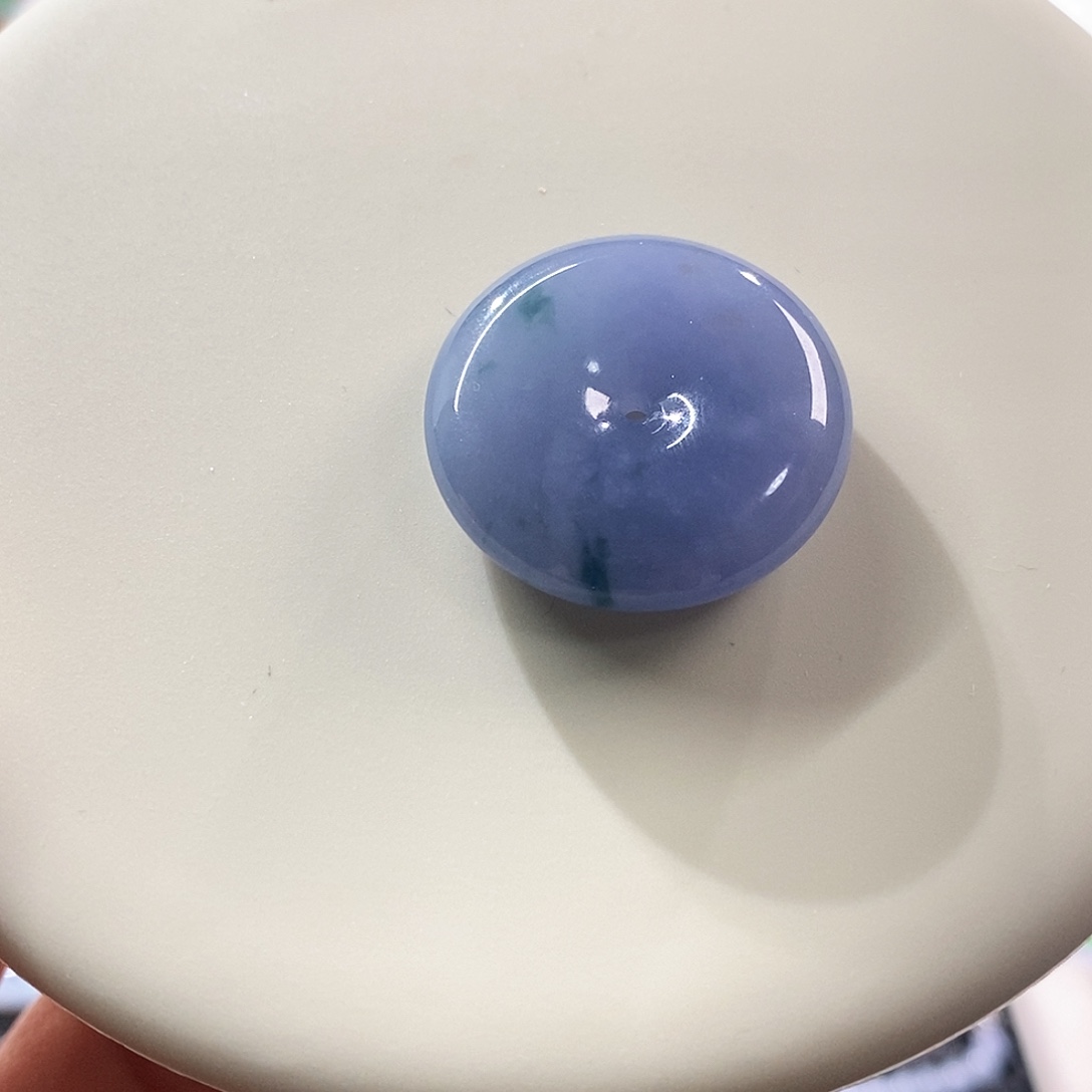 翡翠裸石浓紫平安扣