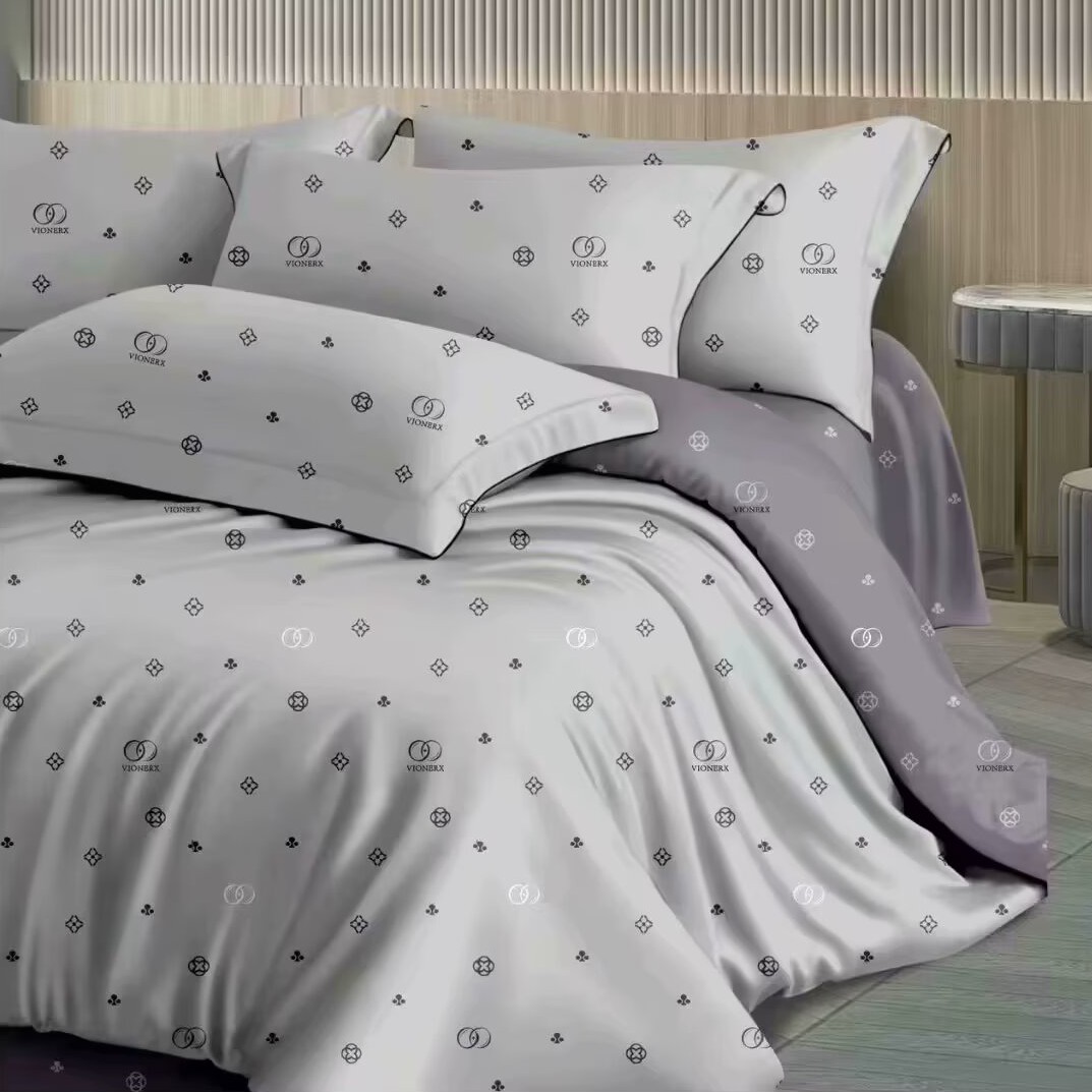 文文家纺 纯棉精梳棉床单被套全棉床品 灰色主义