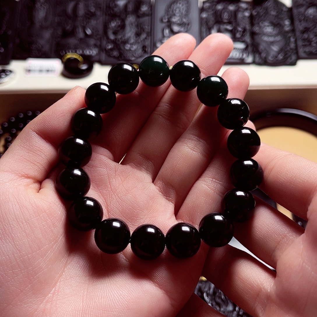 翡翠未镶嵌手链天然缅料A货卡12手串A418