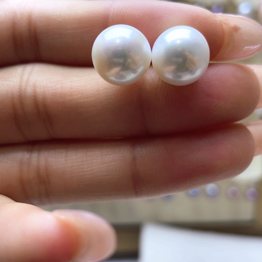 淡水珍珠耳饰银S925镶嵌