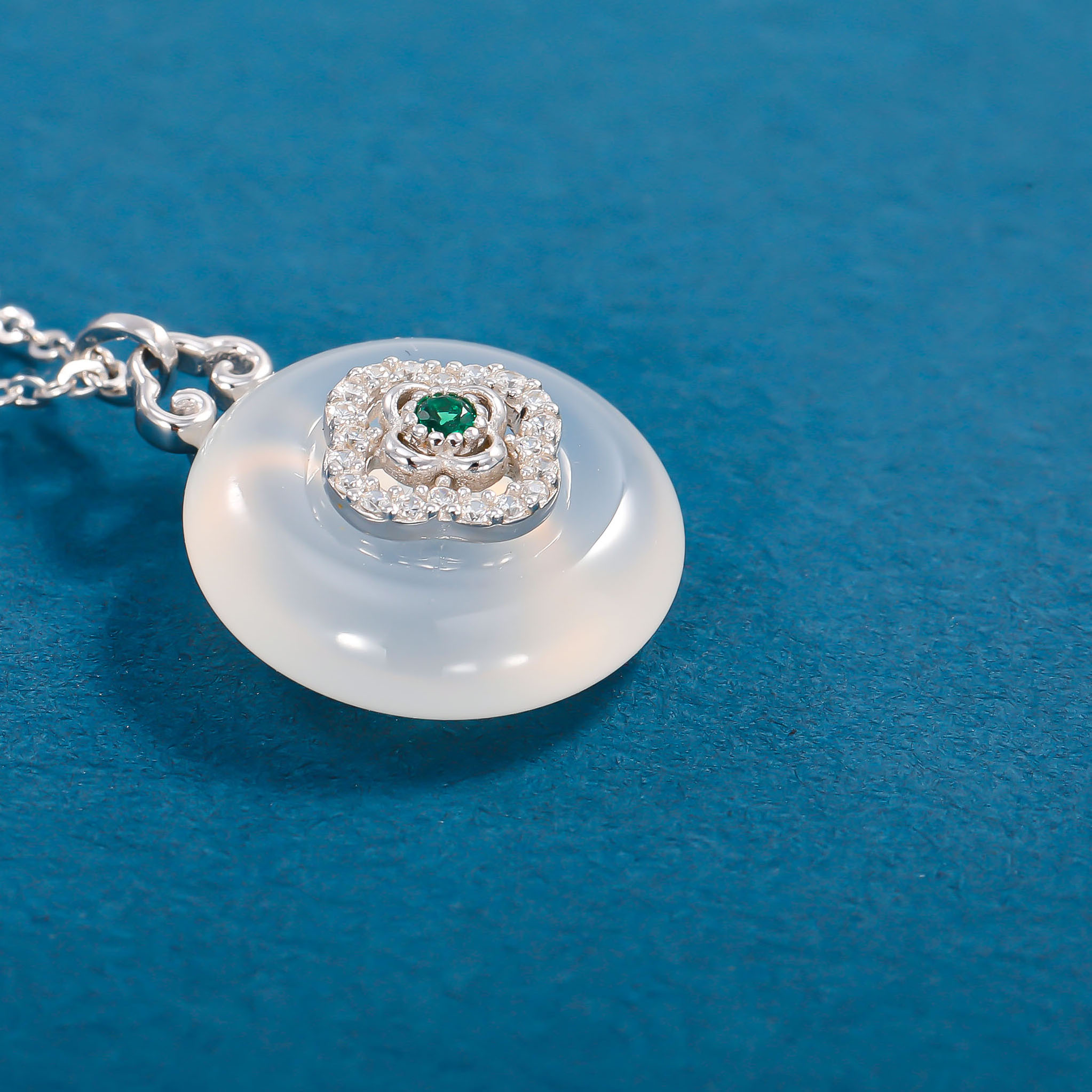 吊坠925银 木木（M333) 纯银微镶圆满平安扣吊坠