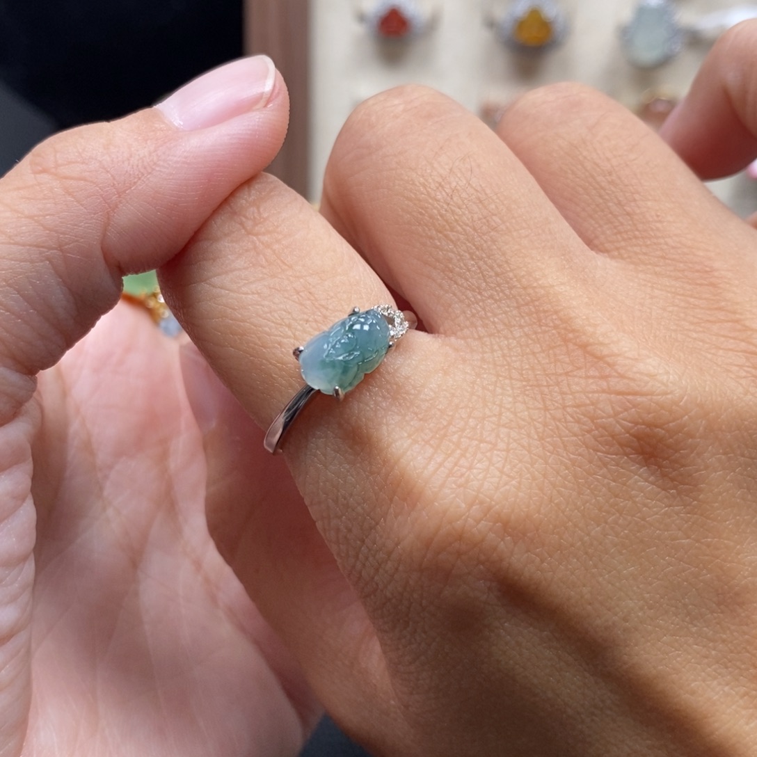 翡翠银S925镶嵌戒指