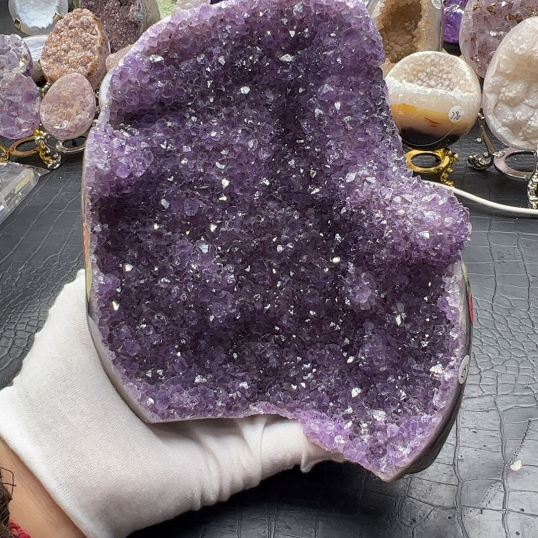 水晶未镶嵌珠宝半成品紫水晶花晶镇51