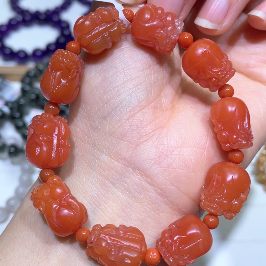 南红玛瑙手链未镶嵌