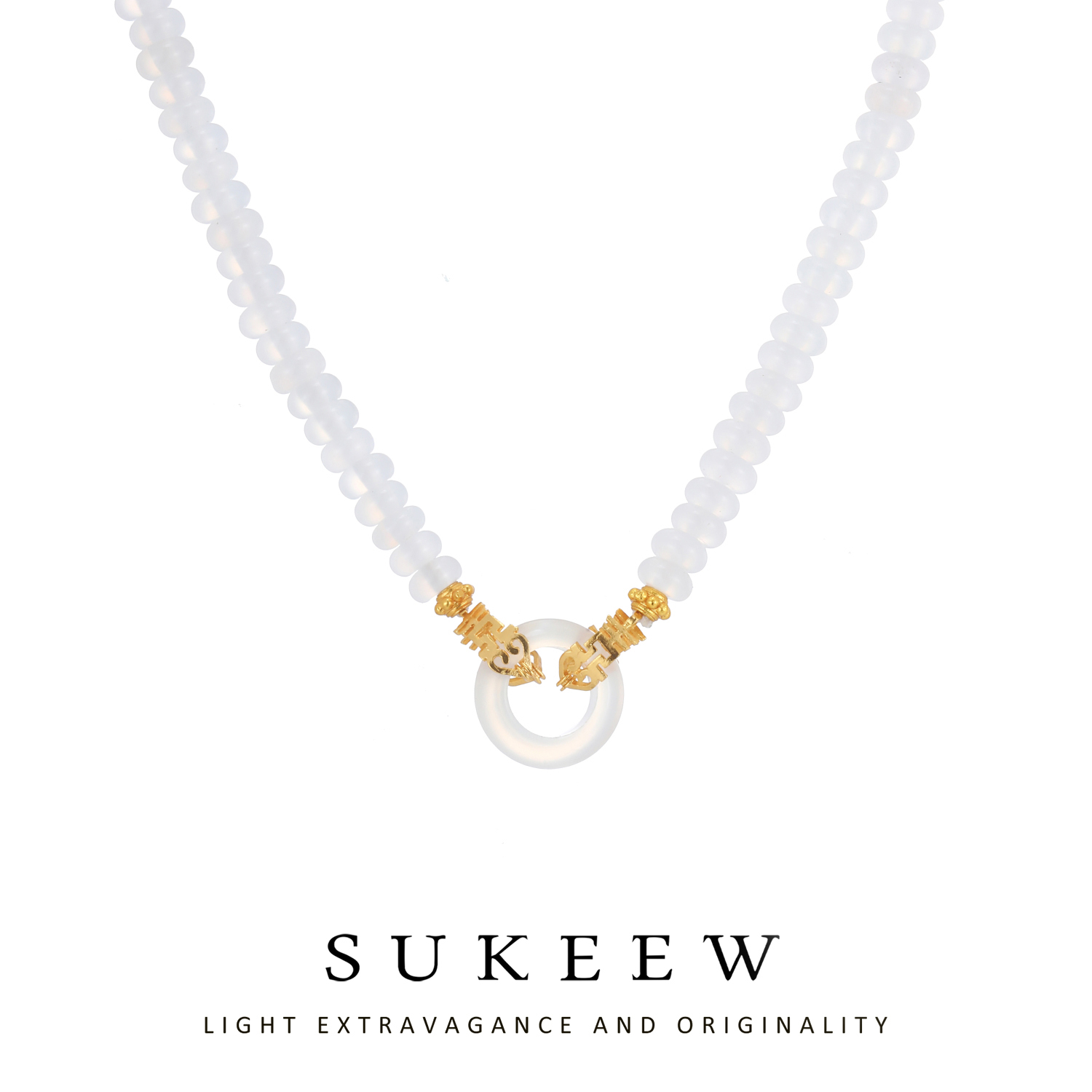 SUKEEW/酥可  优雅白透轻奢圈环优雅项链209102