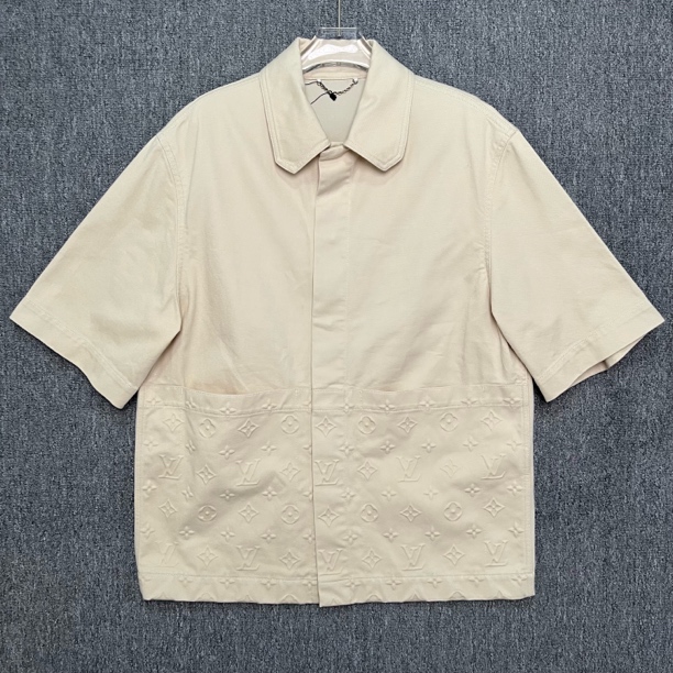 未使用 LouisVuitton/路易威登 压纹满印牛仔衬衫/L码/存放/12810