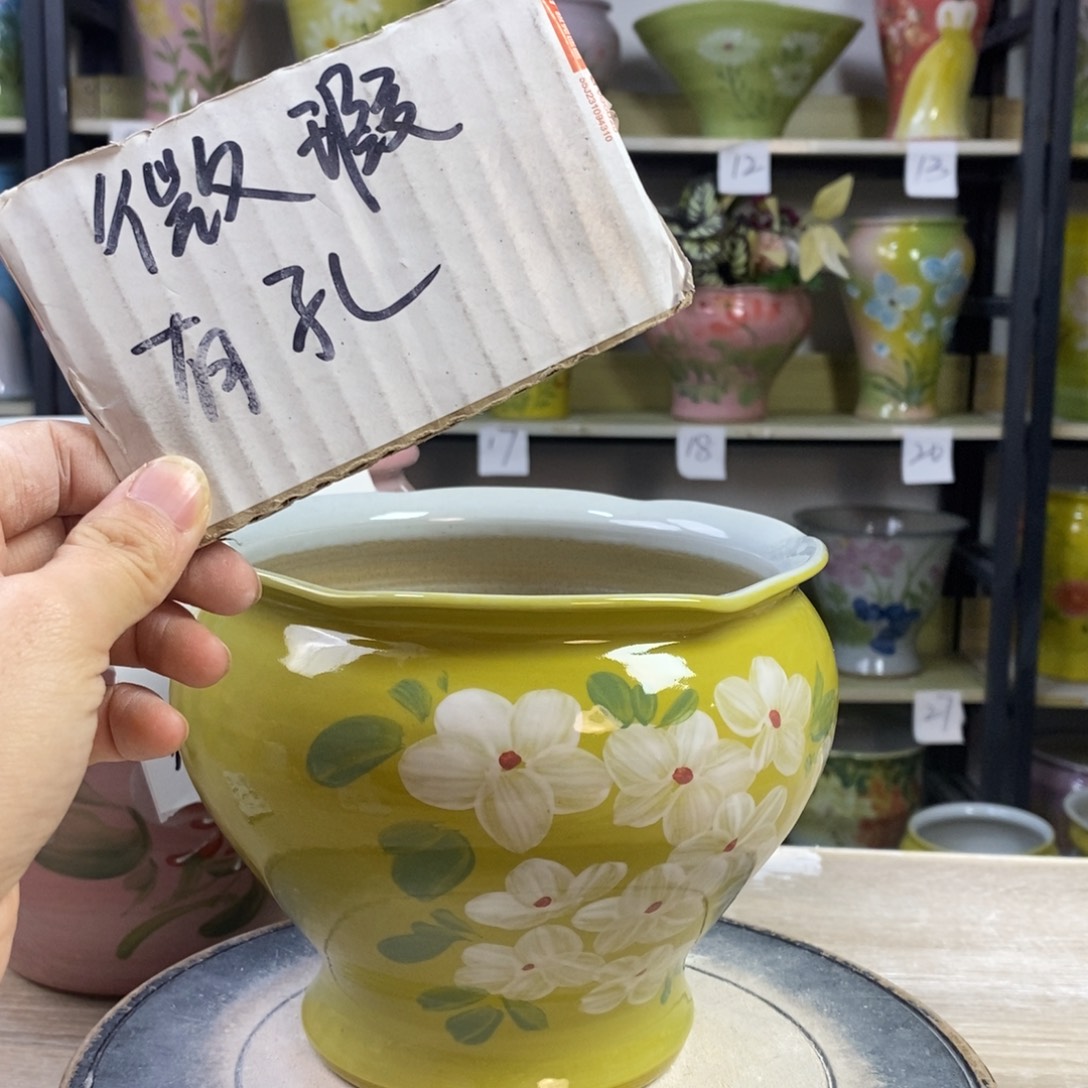 景德镇手工手绘陶瓷花盆