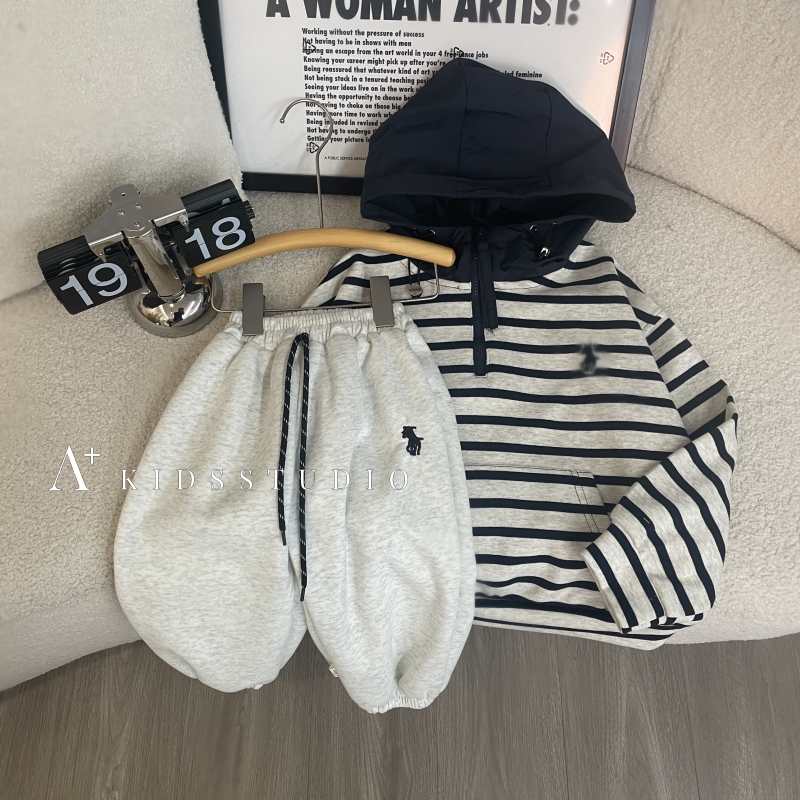 【文文妈】春秋季新款儿童连帽卫衣韩版休闲外穿洋气拼接hyp2140