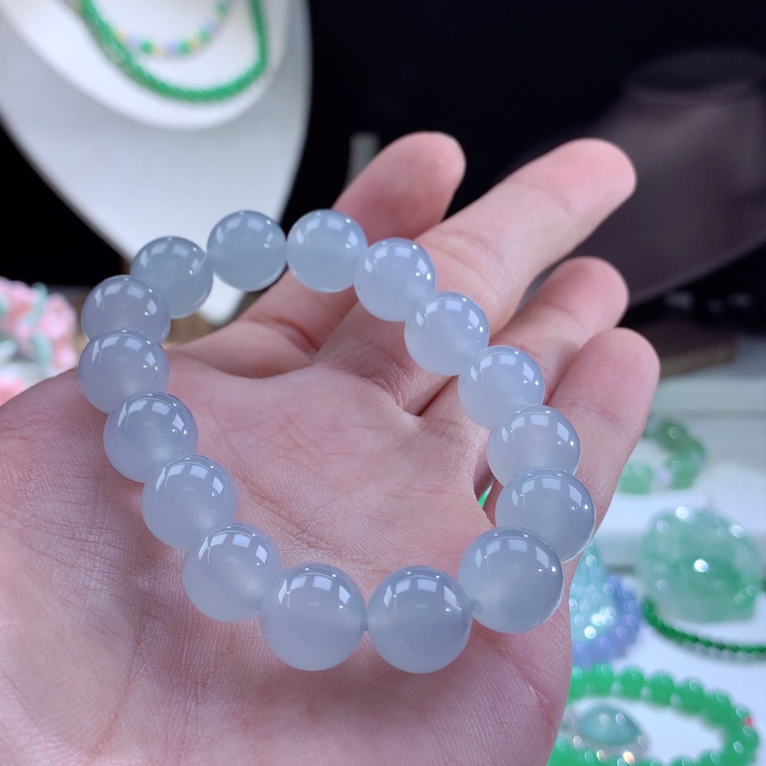 翡翠手链未镶嵌缅甸天然A货翡翠
