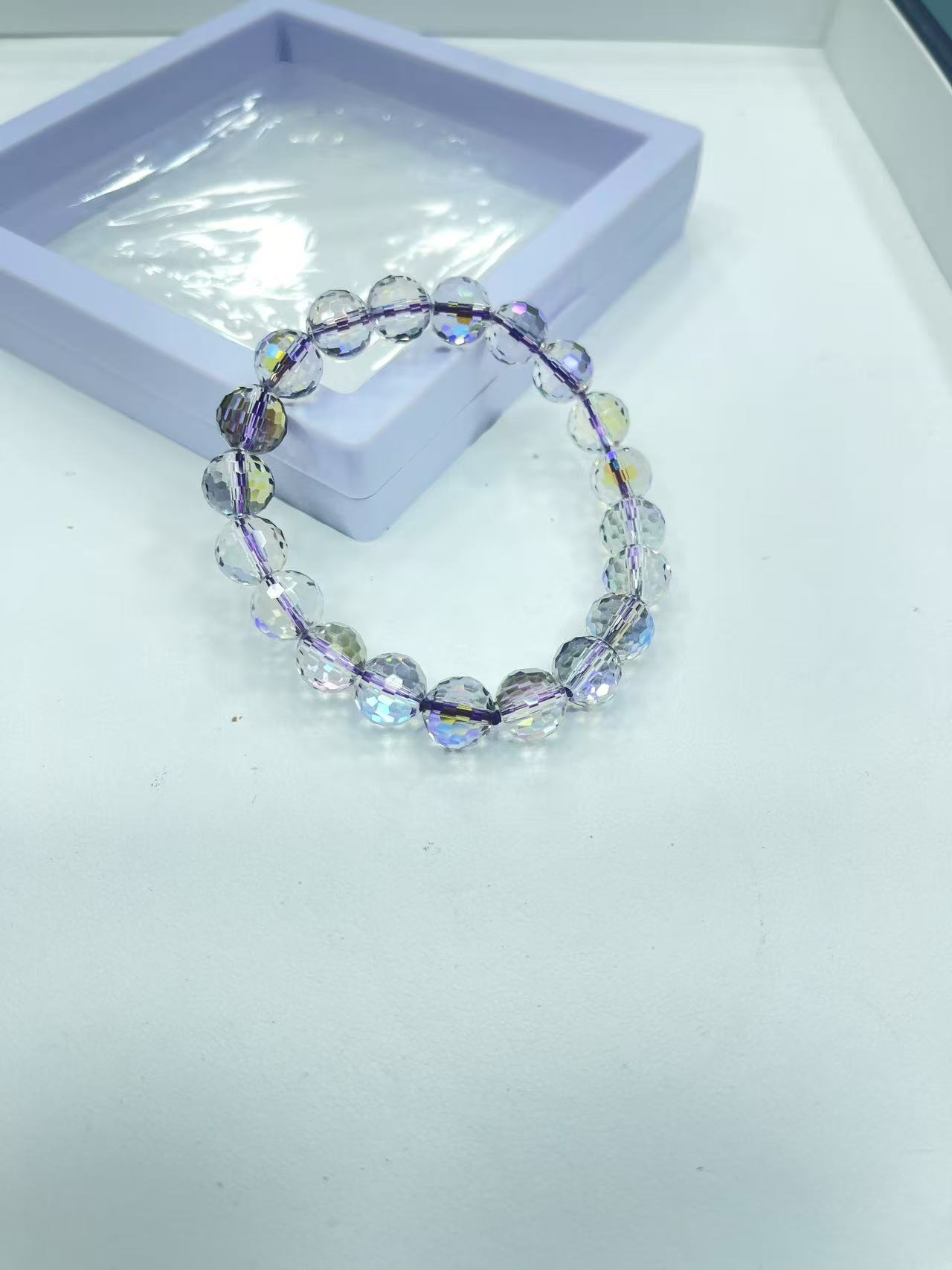 Z015 10M百面切七彩水晶手链