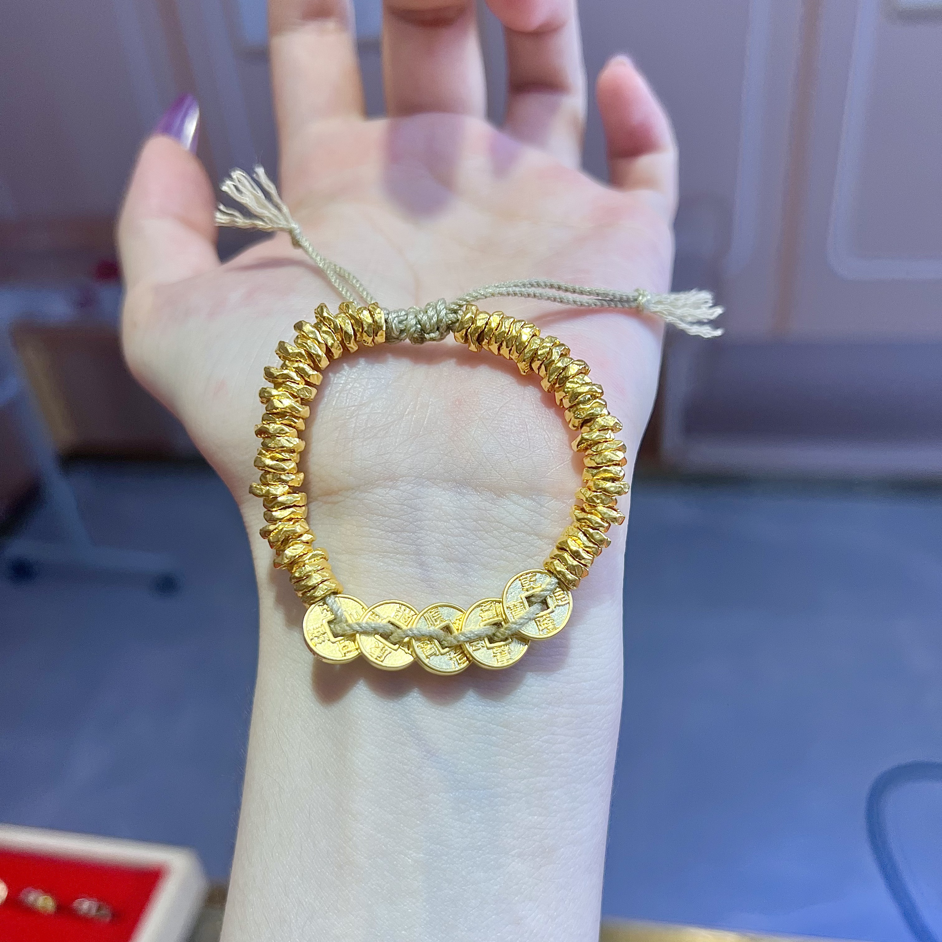 【糕糕专享】足金999双旦特惠盘缠五帝币 赠编绳一套发 多退少补