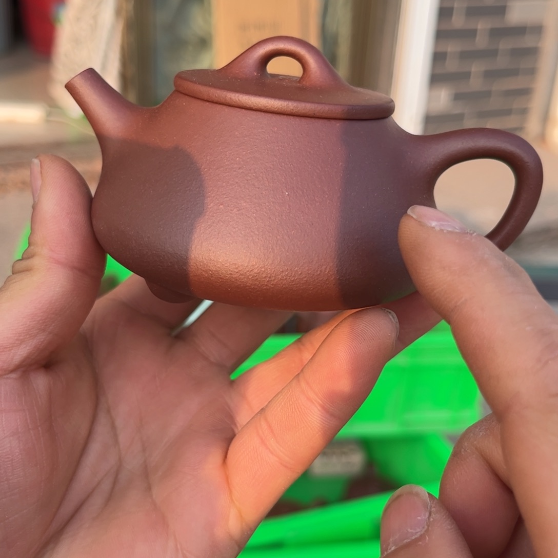 紫砂茶壶底槽青平盖130左右瑕疵