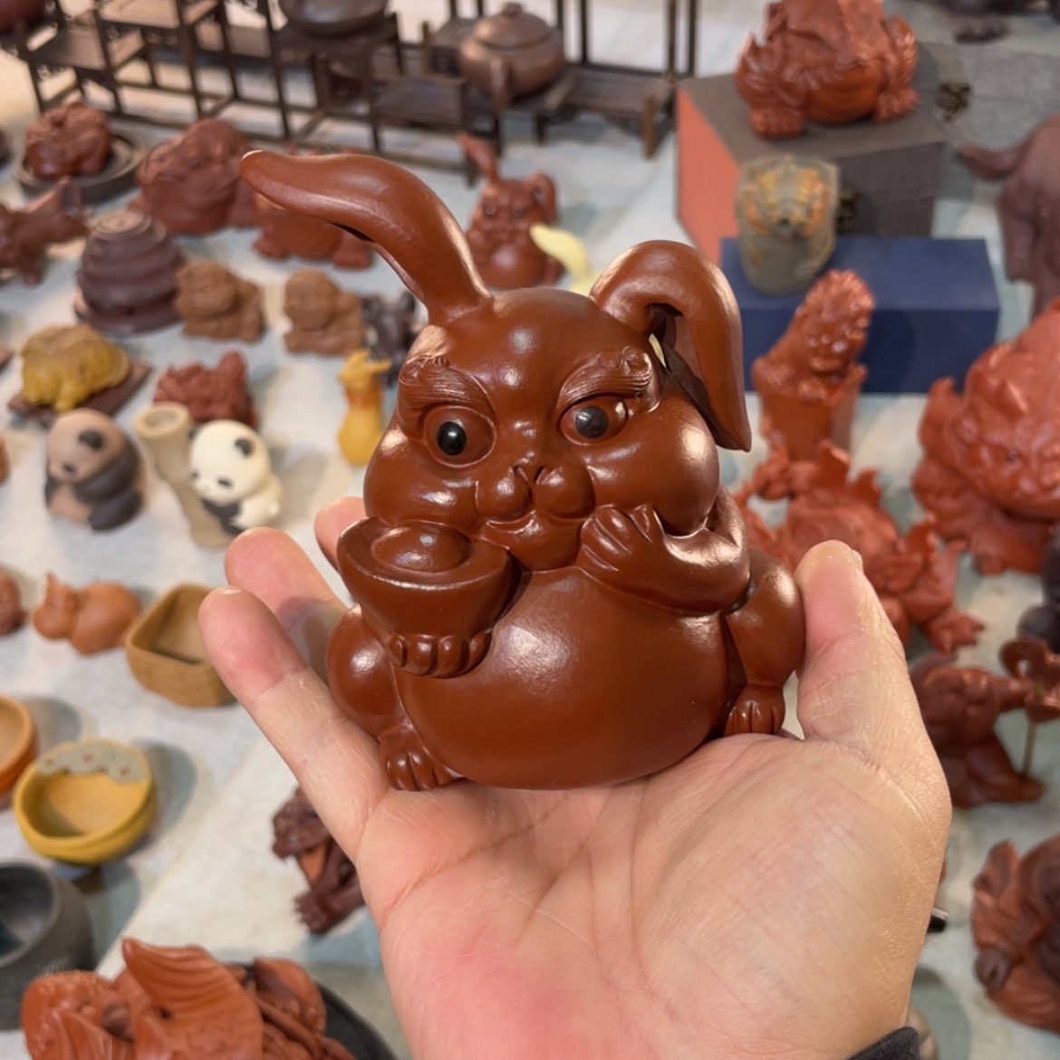 【闪购商品】紫砂茶宠朱泥兔子