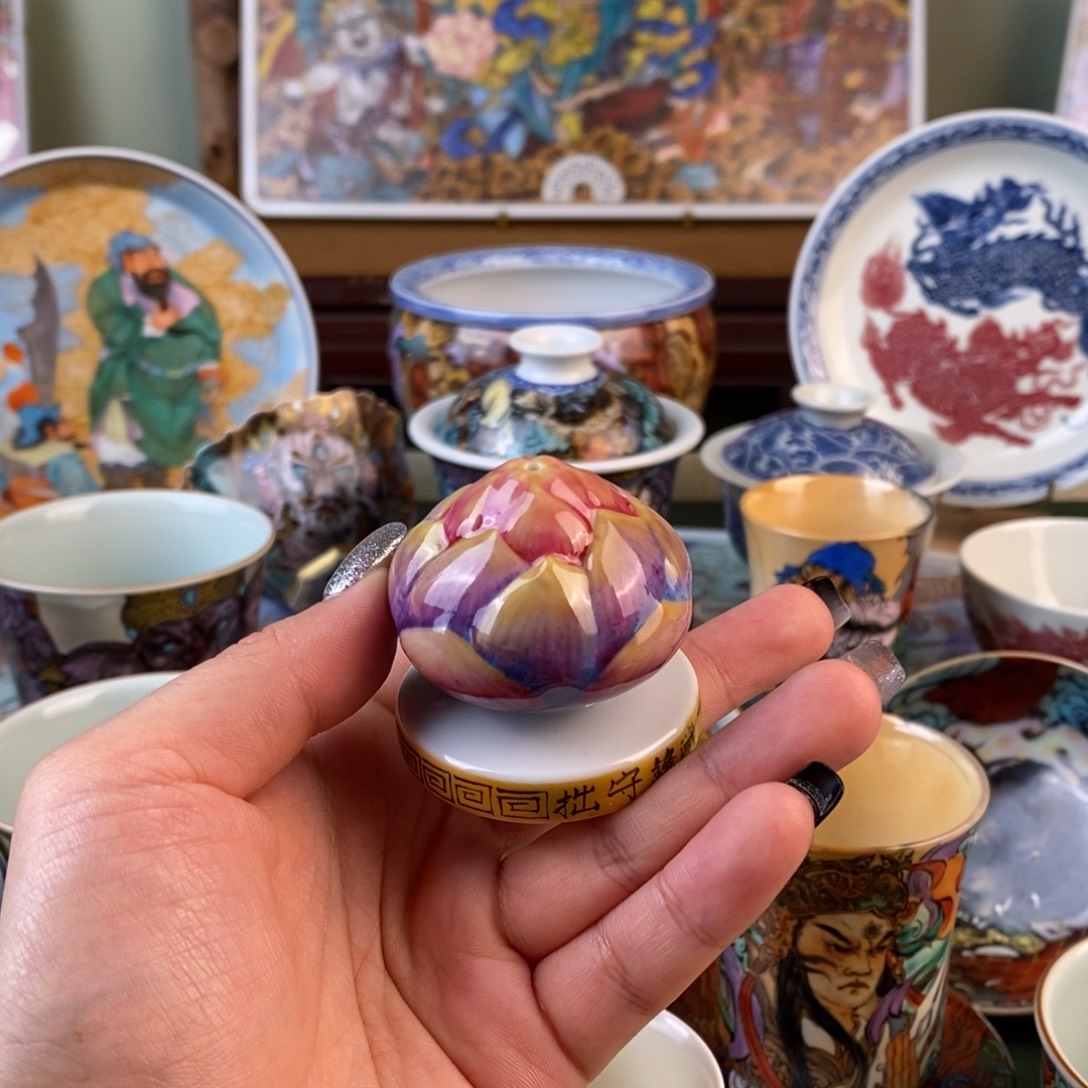 纯手工手绘陶瓷香插