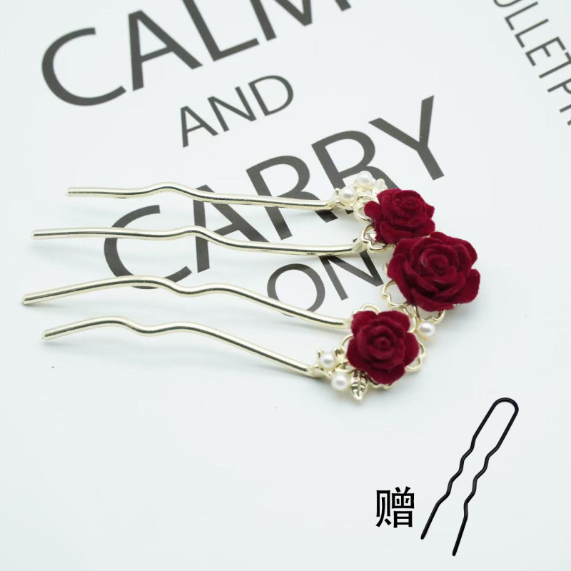 诗泊雅 发簪高级感枪黑色插梳簪子