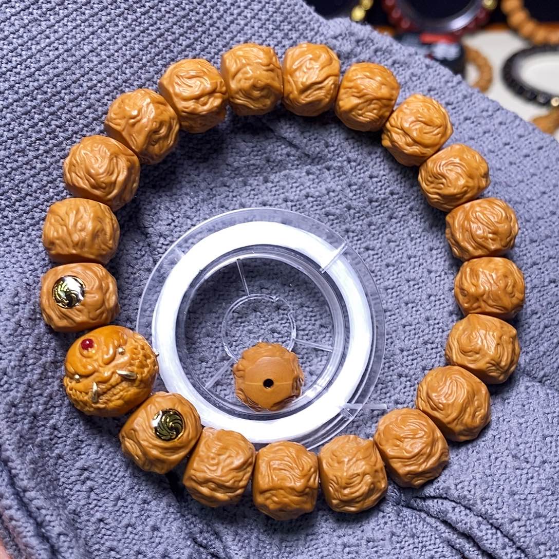 猴头核桃手串恶僧精工龙蛇之变尺寸13+全品聚宝盆