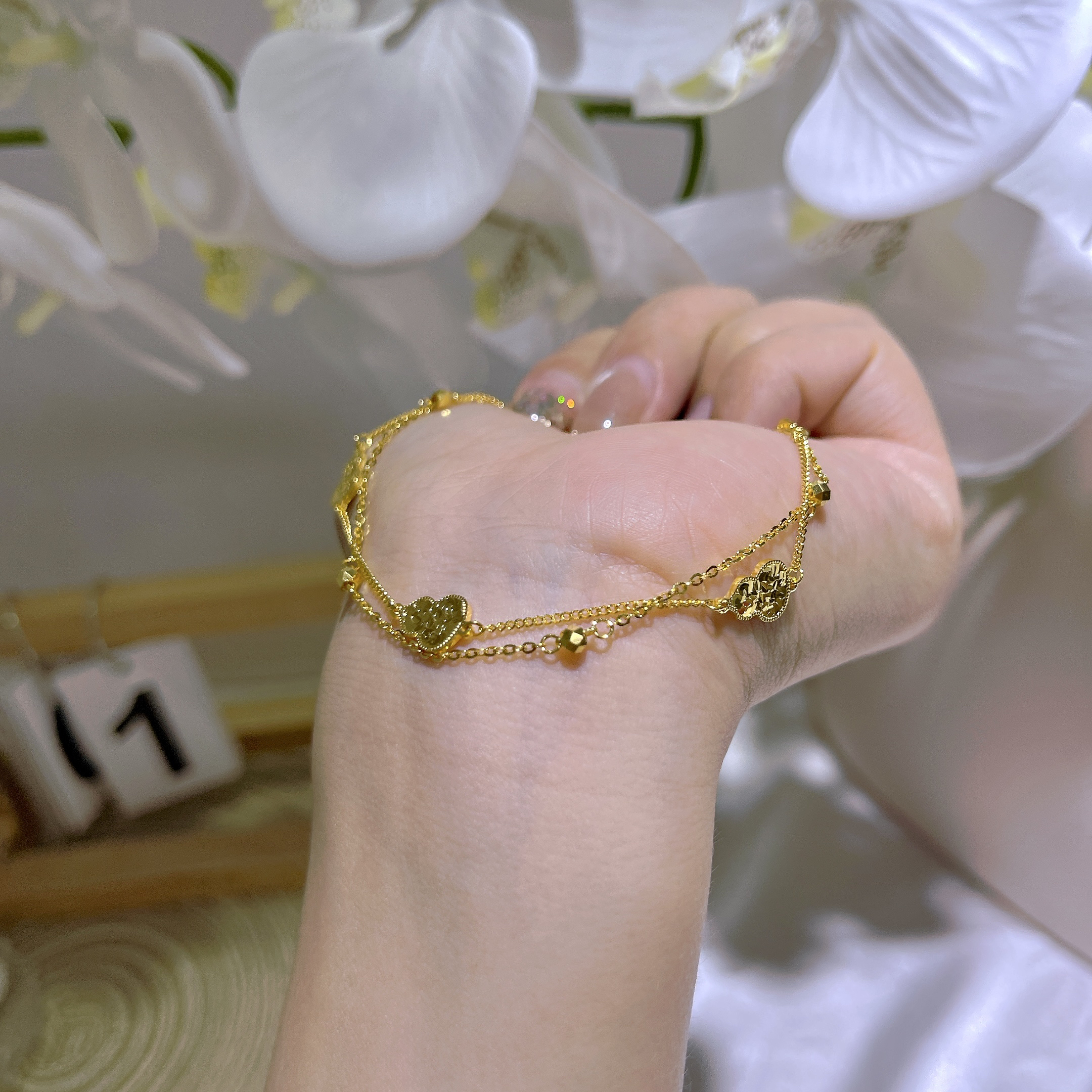 5G工艺足金999小众百搭叠戴葫芦手链