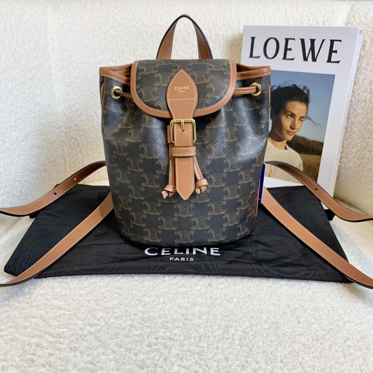 99新 Celine/思琳 壹臻/老花凯旋门双肩包/93191802