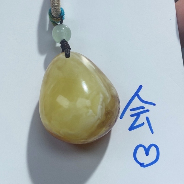 定制琥珀未镶嵌琥珀蜜蜡吊坠项链