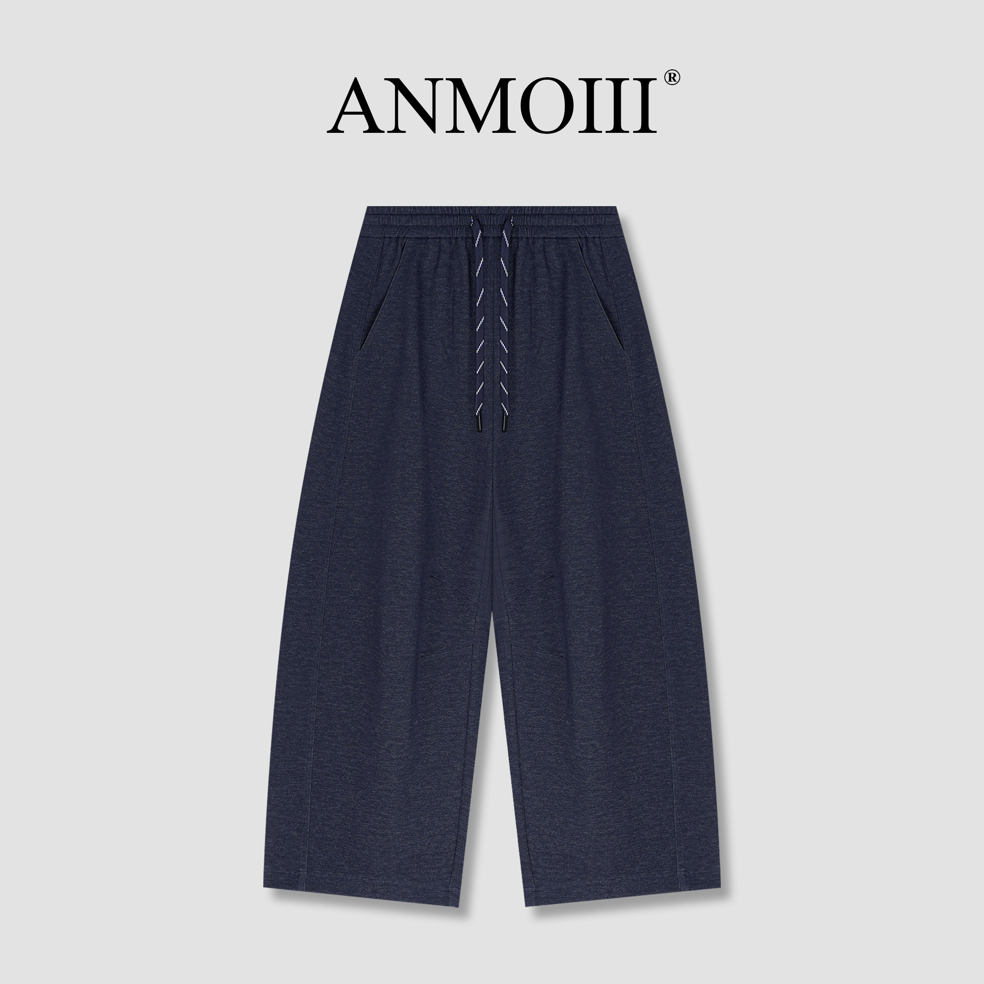 ANMOIII【安安 年度 宠粉专属】缎光丹宁蓝牛仔裤松弛弯刀裤女03619