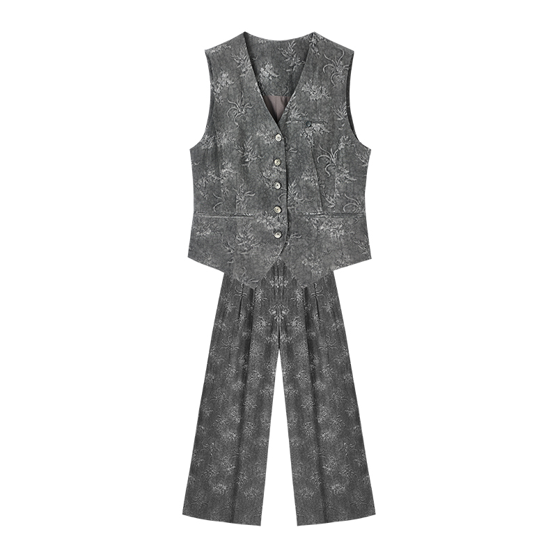 【达人专属】马甲裤子套装W6667