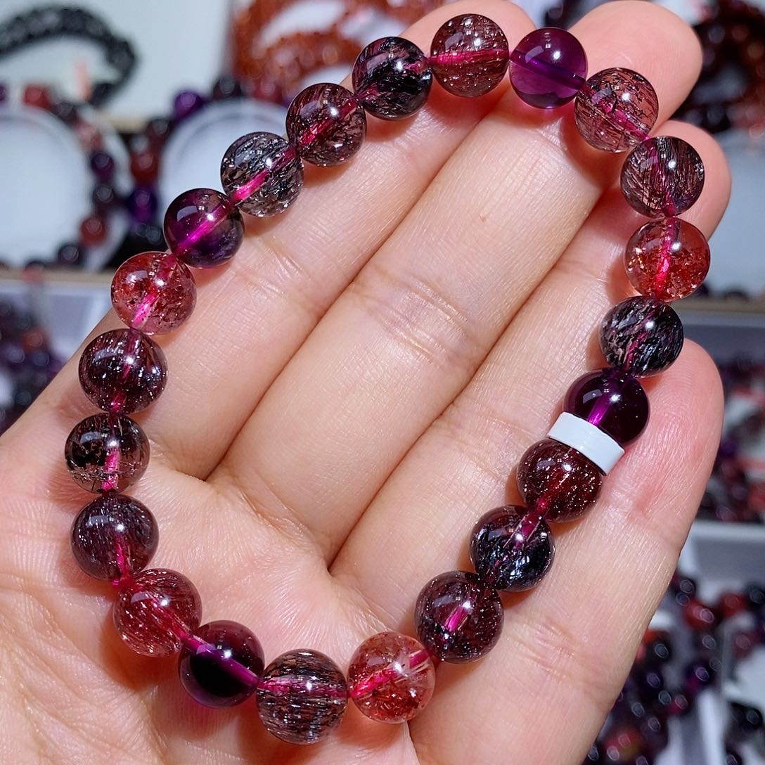 水晶手链未镶嵌黑加仑8.8