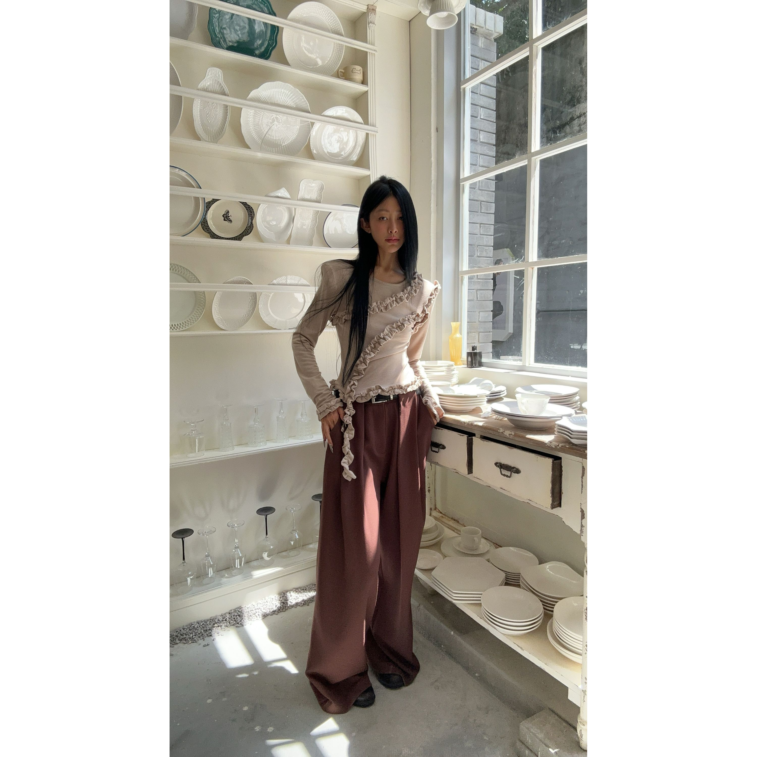 21060（定制福利款NO退NO换）立体廓型腰带西裤