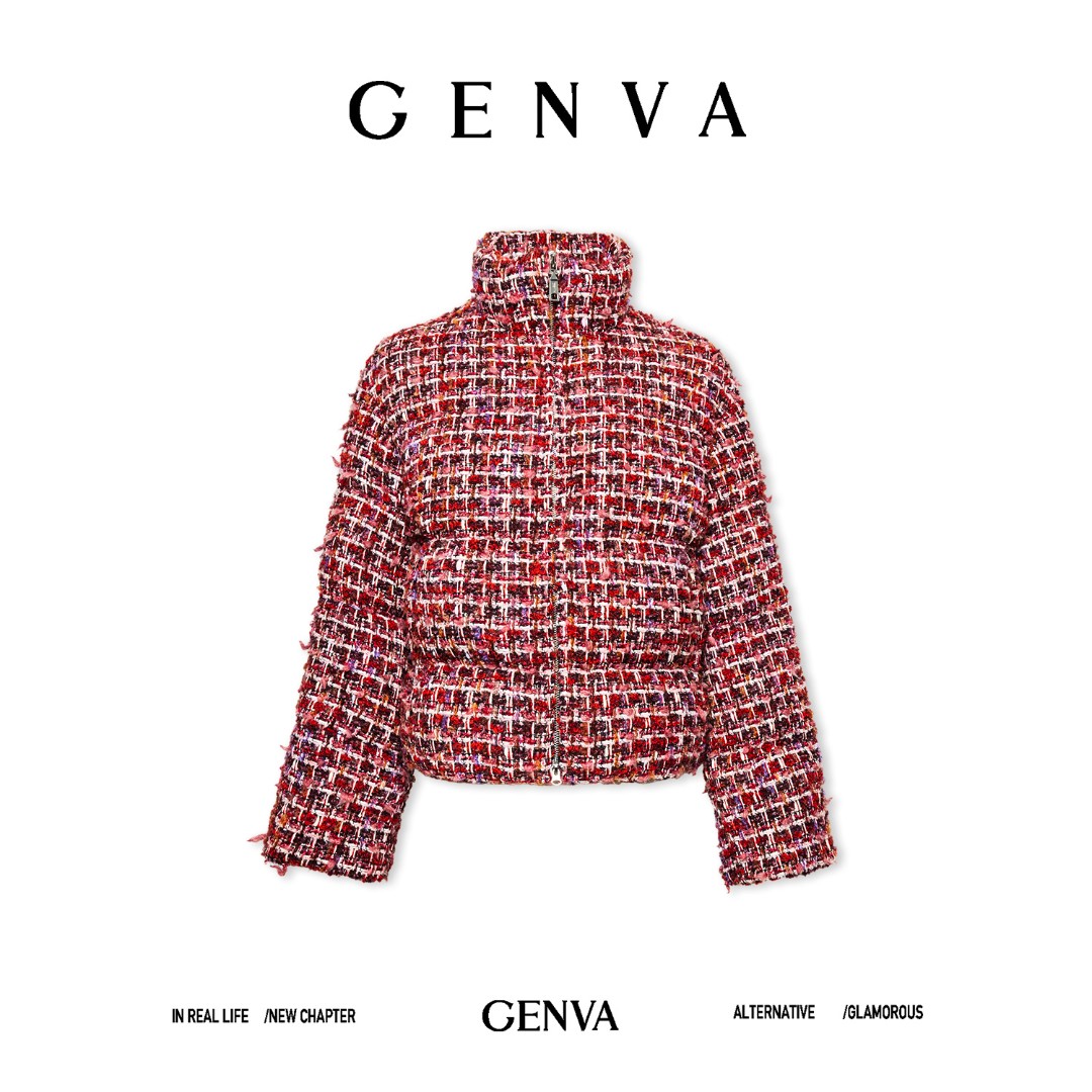 玖着“圣吉尔”法国重磅JT羊毛马海浓郁氛围香风白鹅绒短外套马甲