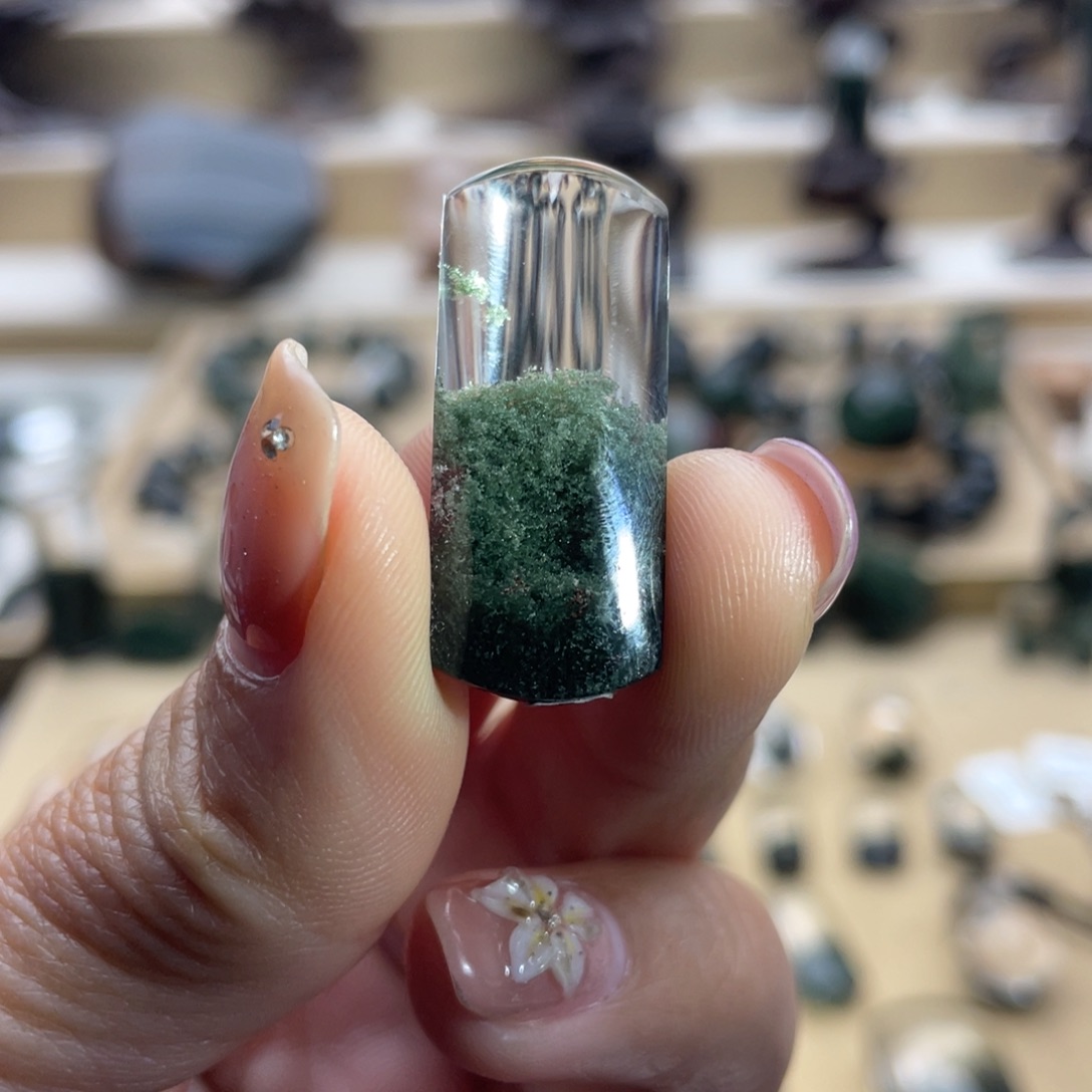 水晶颈饰未镶嵌绿幽灵聚宝盆吊坠定制