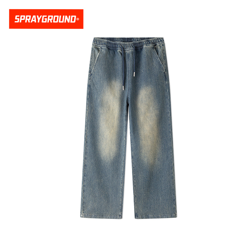 SPRAYGROUND鲨鱼嘴牛仔长裤复古潮流休闲百搭做旧XB WE112201
