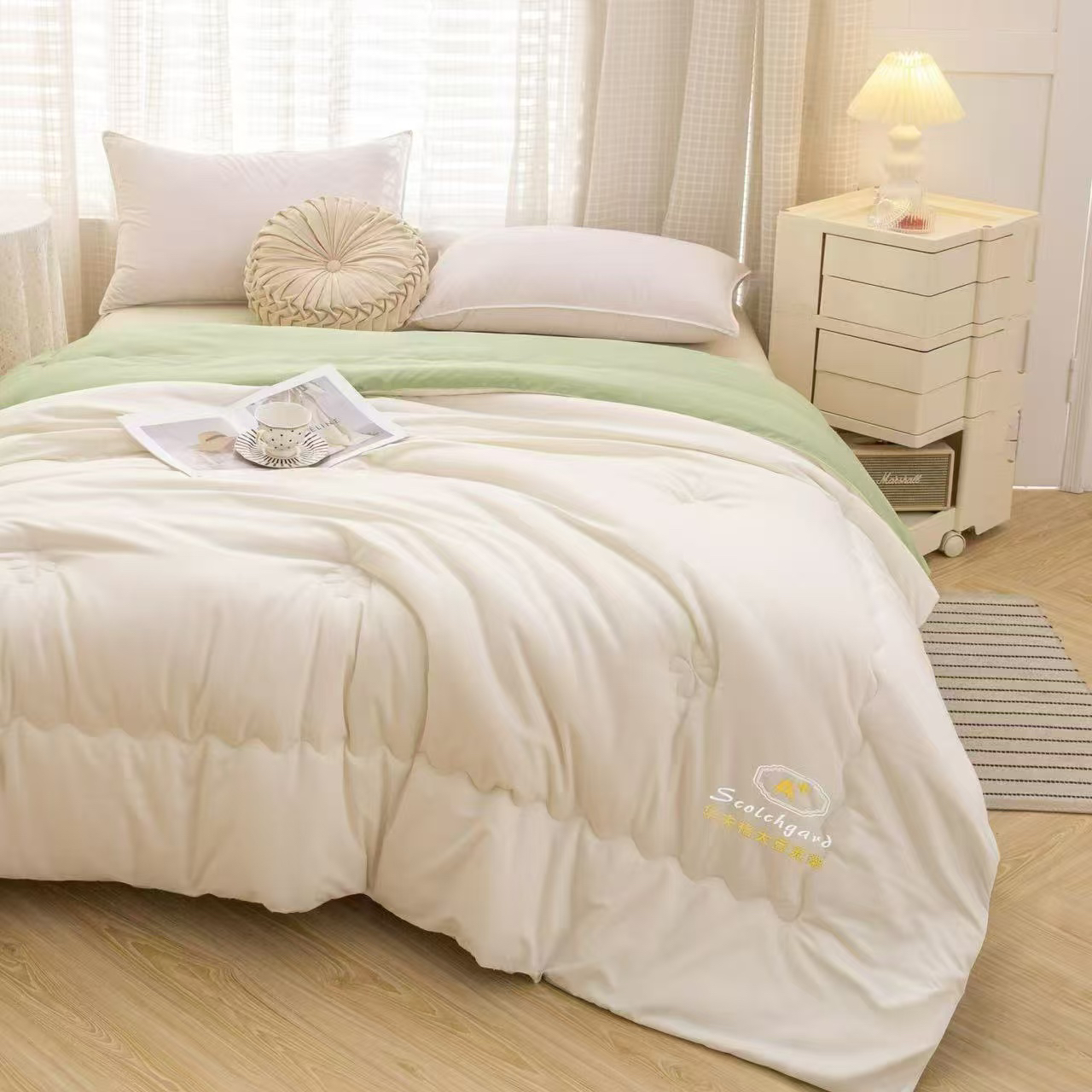 春秋故事加厚保暖母婴级原棉大豆被春秋大豆纤维被单双人被褥正品