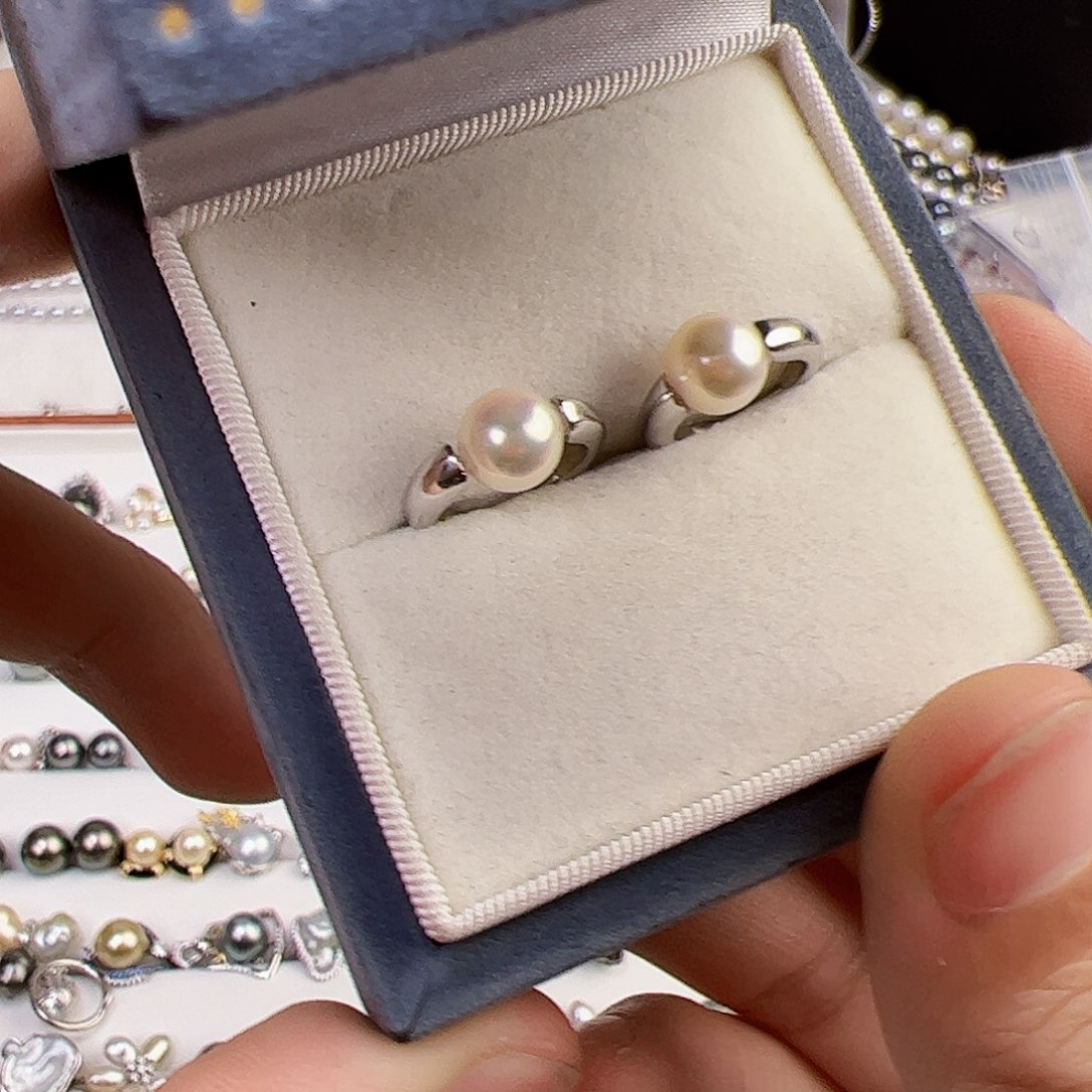 海水珍珠耳饰银S925镶嵌