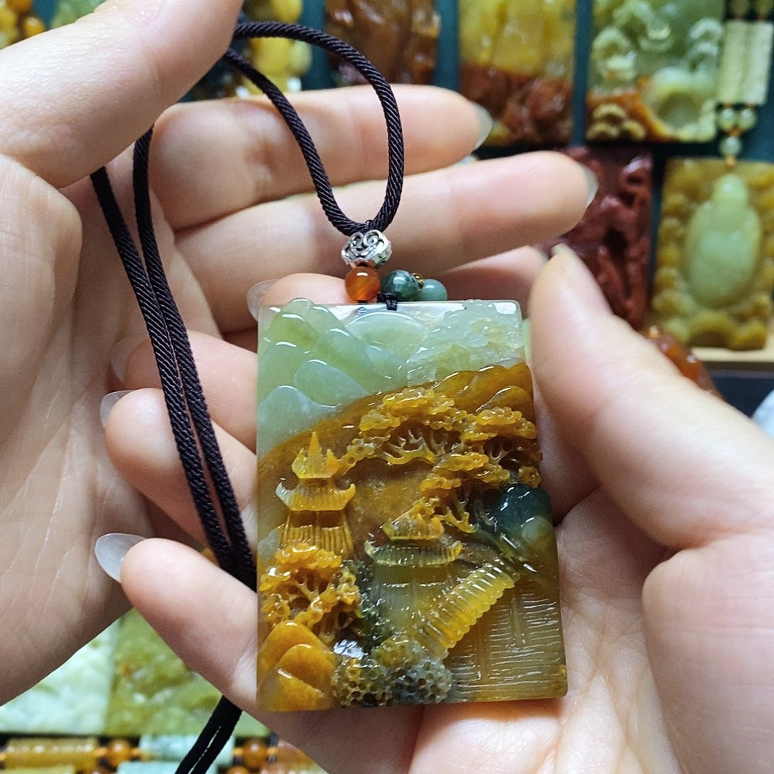 战***军岫玉未镶嵌吊坠(赠链)