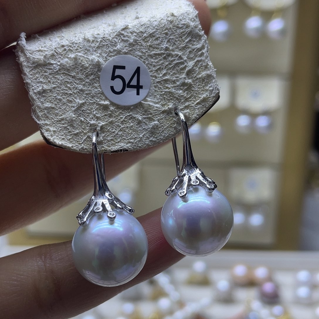 淡水珍珠耳饰银S925镶嵌