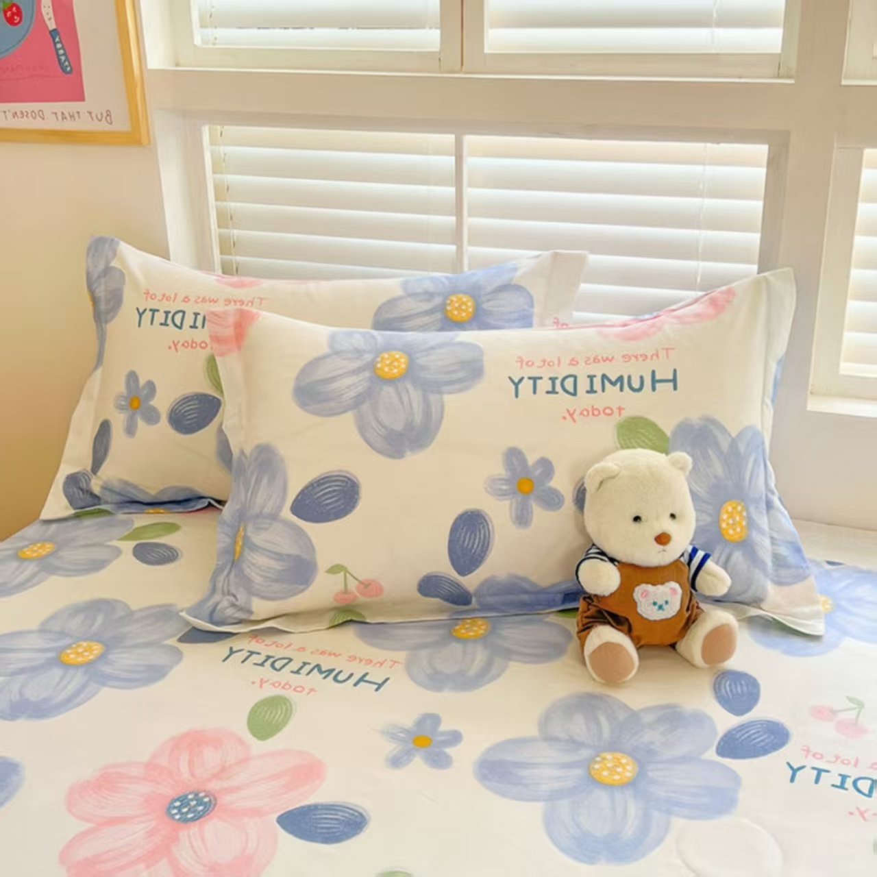 纯棉枕套小清新可爱卡通学生宿舍尺寸48/74个别微微瑕介意勿拍