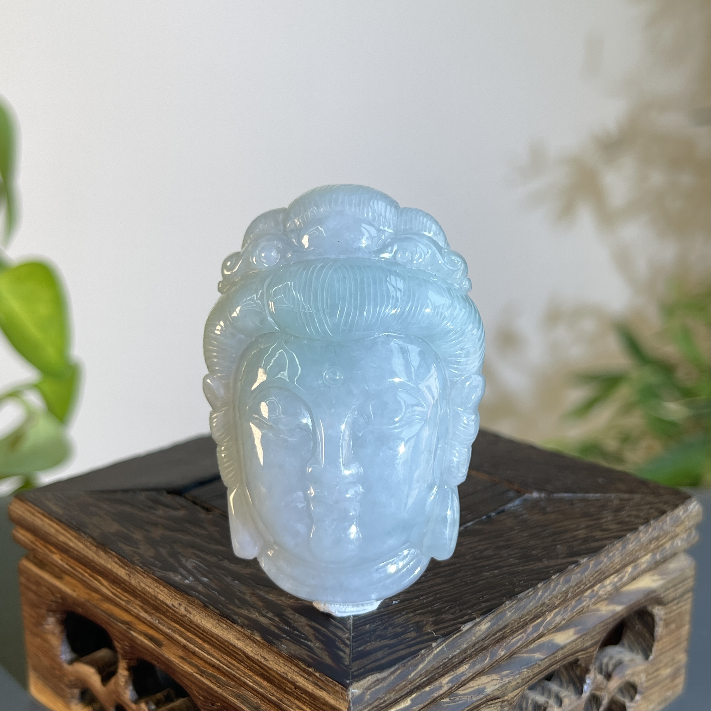 JTW09-53 天然缅甸翡翠A货 观音首