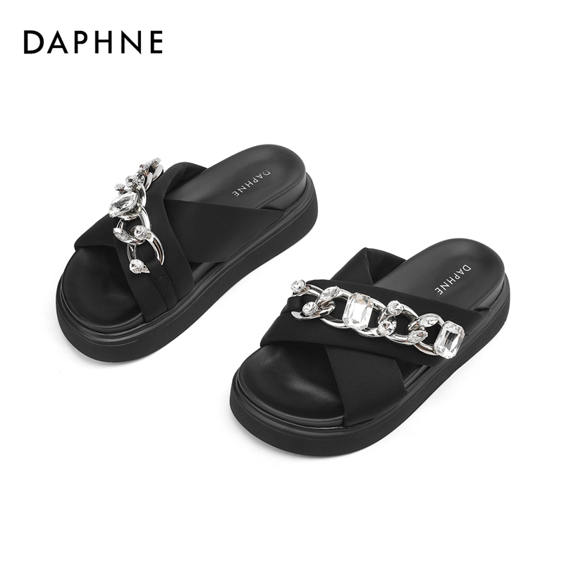 达芙妮厚底拖鞋新款夏季时尚外穿凉拖鞋百搭潮流女鞋