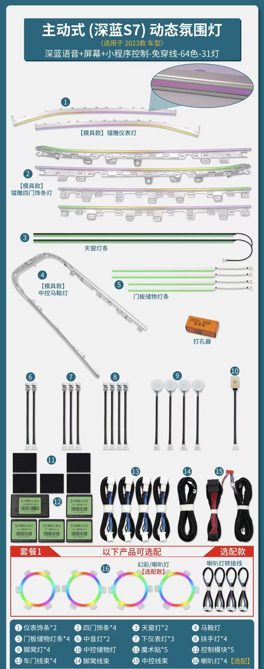 x 23款深蓝S7专车专用幻彩氛围灯