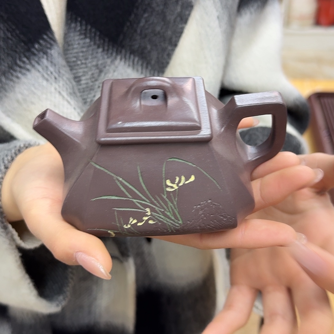 紫砂茶壶紫砂壶四方石瓢260cc