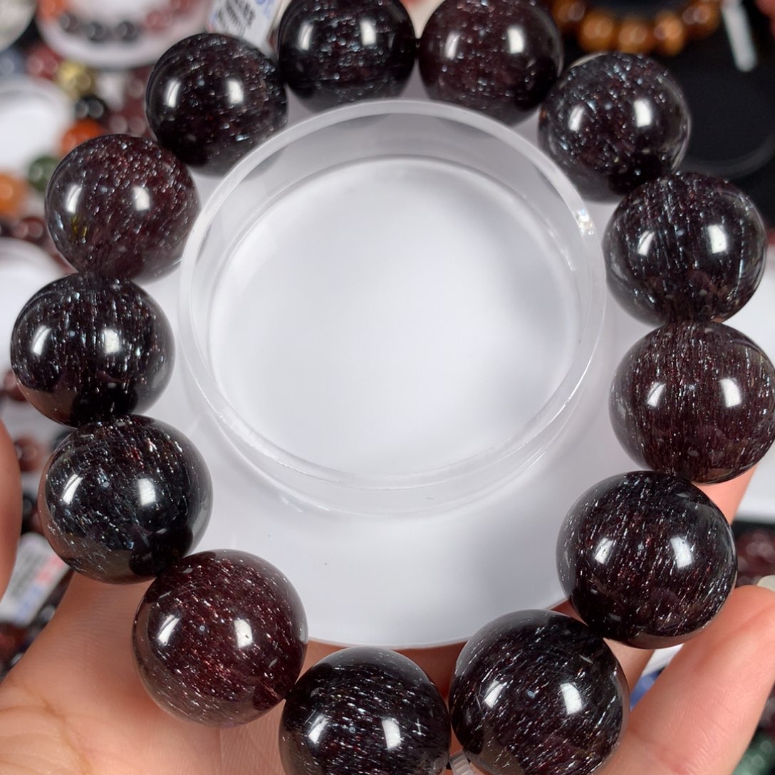 水晶手链未镶嵌黑加仑车厘子！18